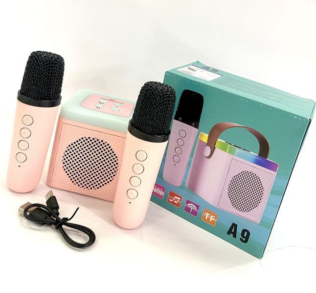 Караоке + Bluetooth Колонка + 2 Бездротові Мікрофони K12-kk1123 фото