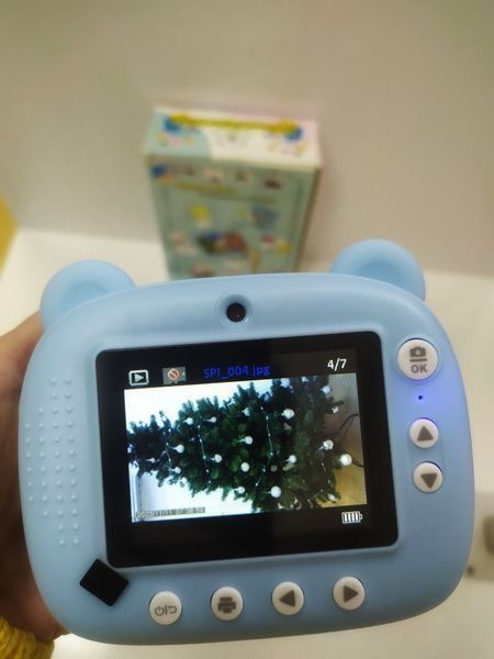 Дитячий фотоапарат з термопринтером Камера принтер блакитний з 3-ма рулонами паперу MX06-kk0529 фото