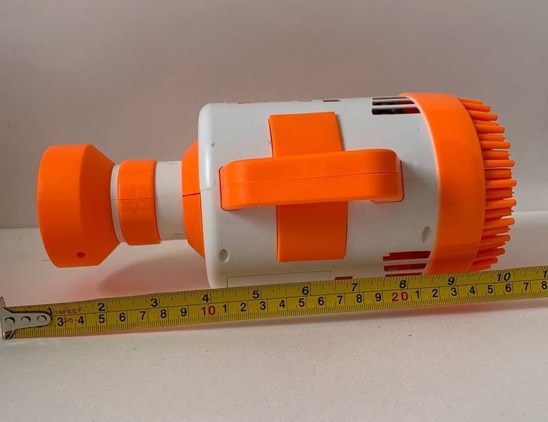 Пістолет мильних бульбашок Bubble launching machine 108 отворів жовтогарячий KB1143 фото