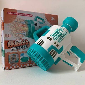 Пістолет мильних бульбашок Bubble launching machine 108 отворів бірюзовий KB1143-kk0597 фото