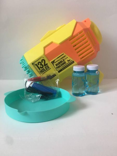 Пістолет мильних бульбашок Electric Bubble machine жовтий з жовтим 132 отвори KB1293-kk0598 фото