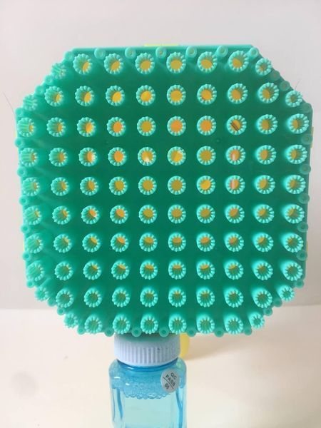 Пістолет мильних бульбашок Electric Bubble machine жовтий з жовтим 132 отвори KB1293-kk0598 фото