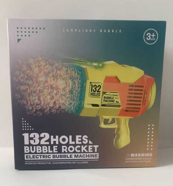Пістолет мильних бульбашок Electric Bubble machine жовтий з жовтим 132 отвори KB1293-kk0598 фото