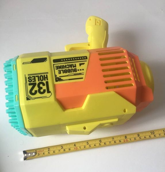 Пістолет мильних бульбашок Electric Bubble machine жовтий з жовтим 132 отвори KB1293-kk0598 фото