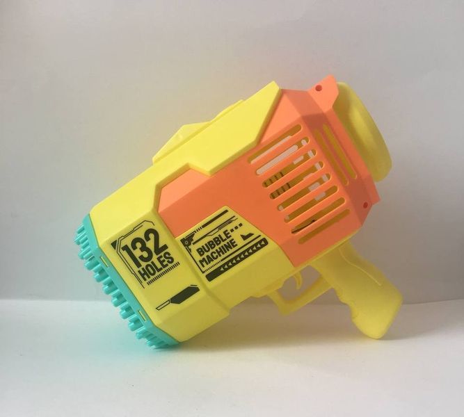Пістолет мильних бульбашок Electric Bubble machine жовтий з жовтим 132 отвори KB1293-kk0598 фото