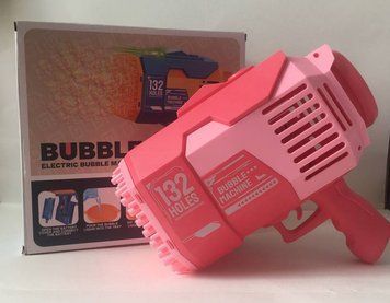 Пістолет мильних бульбашок Electric Bubble machine рожевий 132 отвори KB1141-kk0600 фото