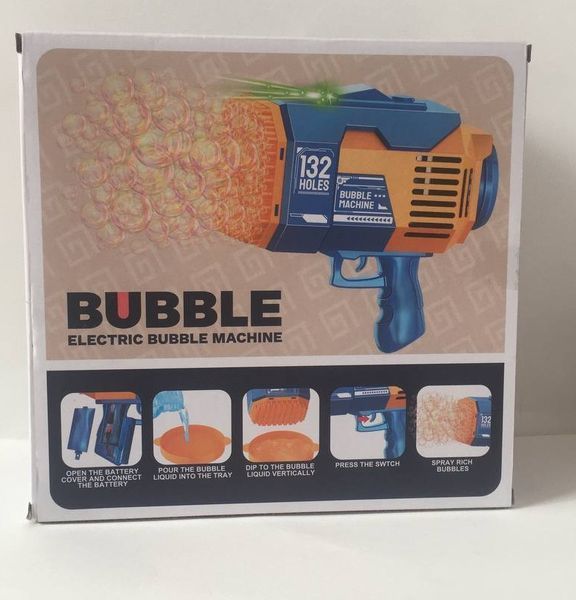 Пистолет мыльных пузырей Electric Bubble machine розовый 132 отверстия KB1141-kk0600 фото