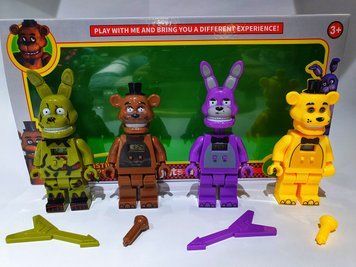 Набір фігурок FNAF Аніматроніки 4 шт. з електронним годинником HG-3305 фото