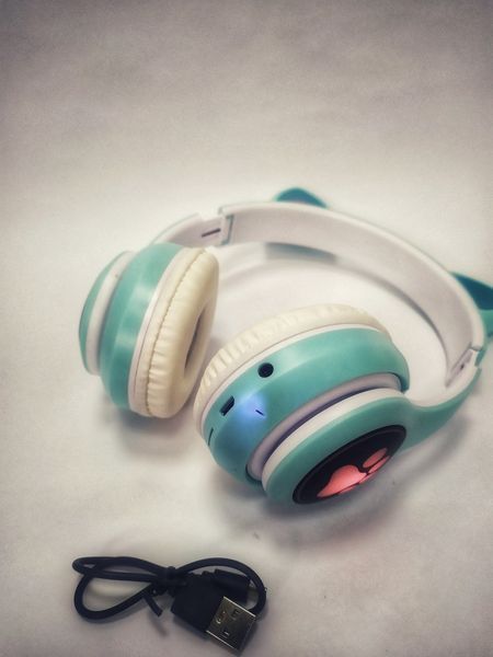 Беспроводные Bluetooth наушники "Cat Headset" с кошачьими ушками мятные STN-28-kk0431 фото